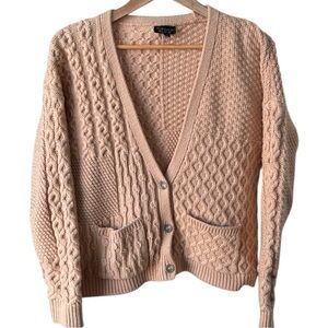 TOPSHOP Beige Cable Knit Cardigan | Women’s 8